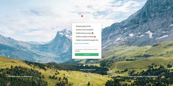 Envoi gratuit et sécurisé de gros fichiers avec Swiss Transfer