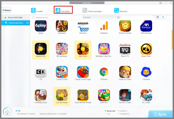 Désinstaller en une fois plusieurs applis iOS d'un iPad/iPhone