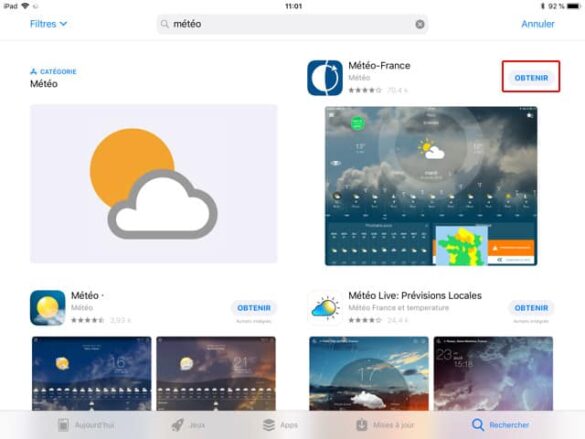 Installer une application pour iPad ou iPhone depuis l'App Store