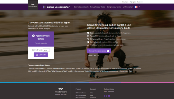 Online UniConverter, nun convertisseur audio et vidéo en ligne performant