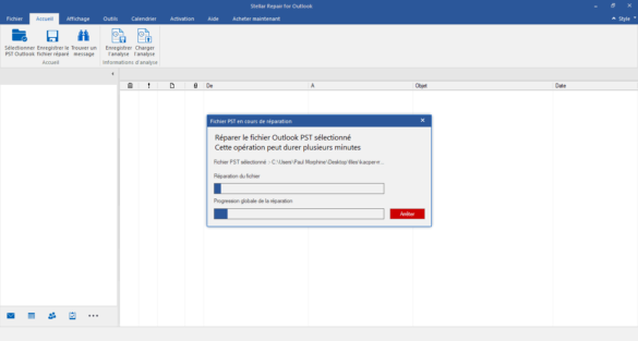 Réparer le fichier PST d'OUtlook à réparer