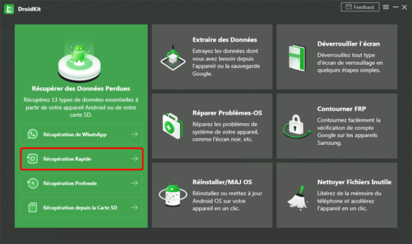 Récupération Rapide Android