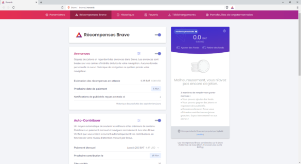 Le programme de récompenses Brave Rewards