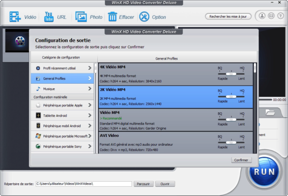 Conversion vidéo 4K en vidéo 1080p