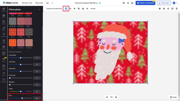 Outil Flou pour flouter l'arrière-plan de l'image