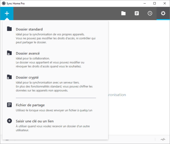 Interface de partage de fichiers et dossiers en Peer to Peer