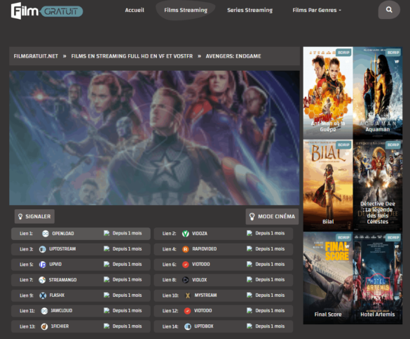 Site de streaming sans pub avec l'utilisation d'un Adblocker