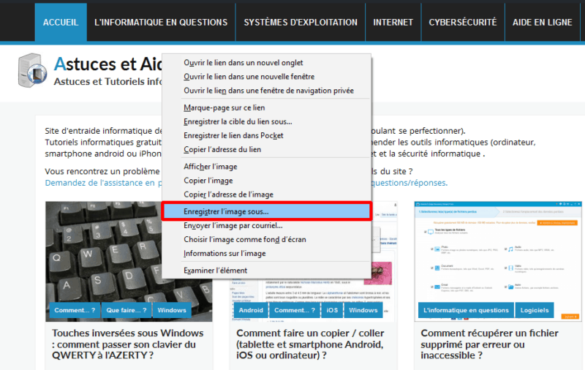 Enregistrer l'image sous (Windows 10)