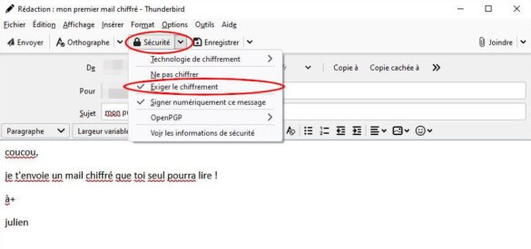 envoi mail chiffré