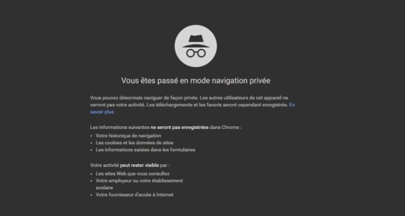 La navigation privée dans Google Chrome
