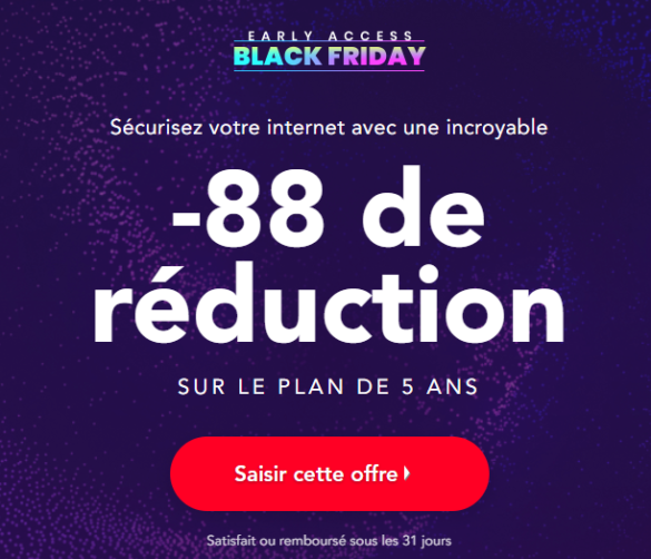 Black Friday 2021 Early Access : 88% de réduction sur l'abonnement 5 ans à Pure VPN