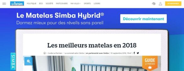 promotion matelas simba par le parisien