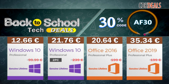 Offre de rentrée 2021 pour Windows 10, Office 2019