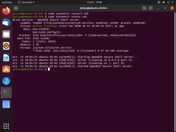 commande systemctl restart