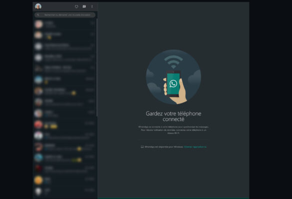 Pour utiliser WhatsApp Web sur ordinateur, votre téléphone doit toujours être connecté