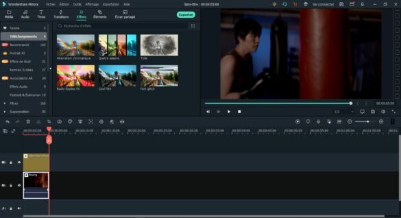 L'interface de Wondershare Filmora, un des meilleurs logiciels de montage sur le marché