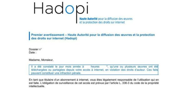 Comment Hadopi envoie un avertissement ?