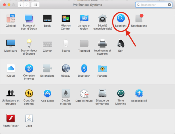 Comment activer la recherche Spotlight ?