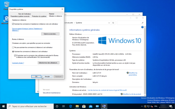 Comment activer le Bureau à distance Windows 1.0 famille ?