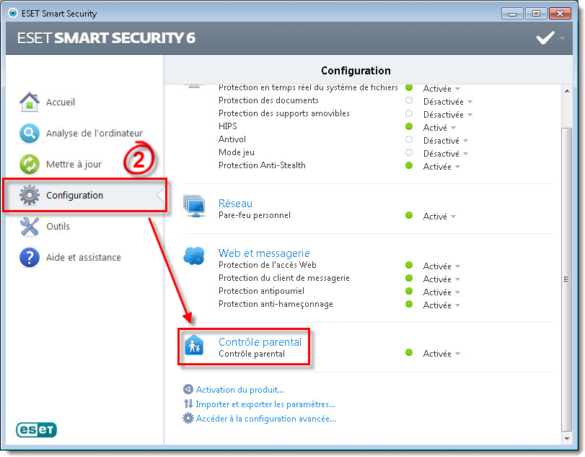 Comment activer le contrôle parental ?