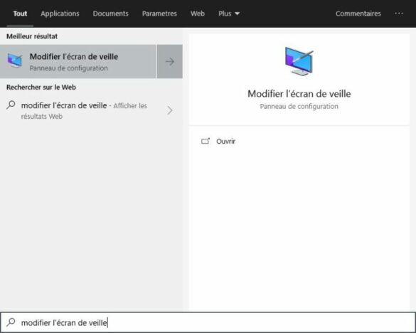 Comment activer l'écran de veille ?