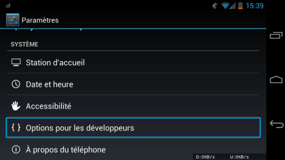 Comment activer option développeur Android Samsung ?