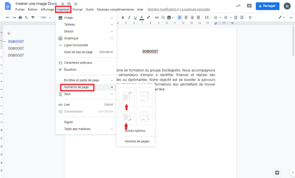 Comment afficher les pages sur Google Doc ?