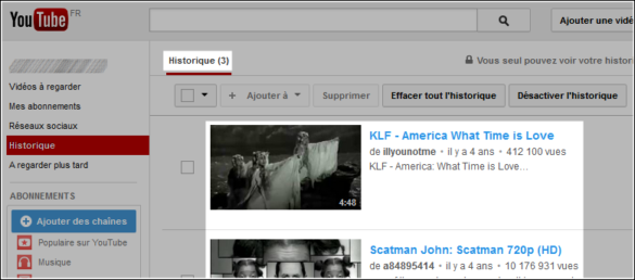 Comment aller sur l'historique de YouTube ?