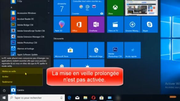 Comment arrêter la mise en veille prolongée Windows 10 ?