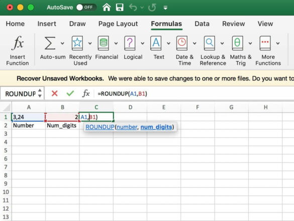 Comment arrondir au SUP sur Excel ?