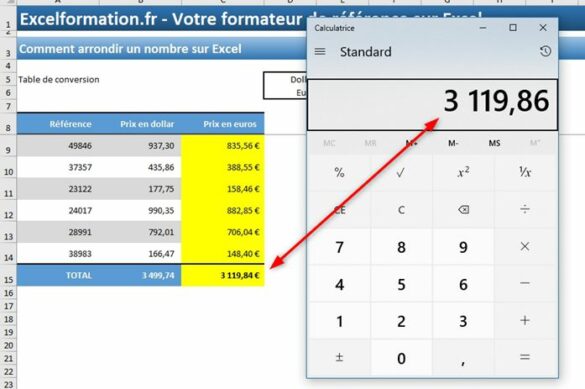 Comment arrondir plusieurs cellules Excel ?