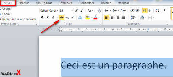 Comment barrer un texte sur Mac ?
