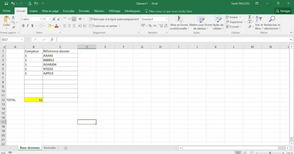 Comment calculer le nombre de cellule avec une valeur ?