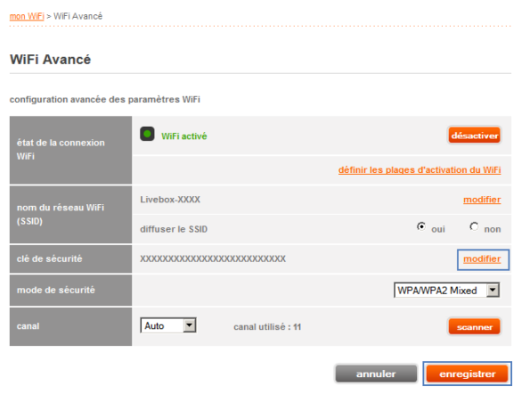 Comment changer la clé de sécurité WiFi Orange Livebox 5 ?