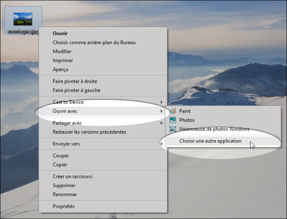 Comment changer le Ouvrir avec ?