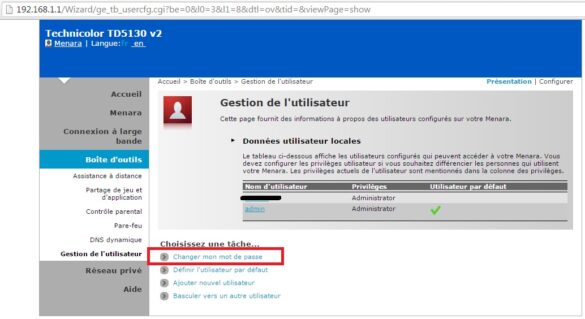 Comment changer le mot de passe de la WiFi ?