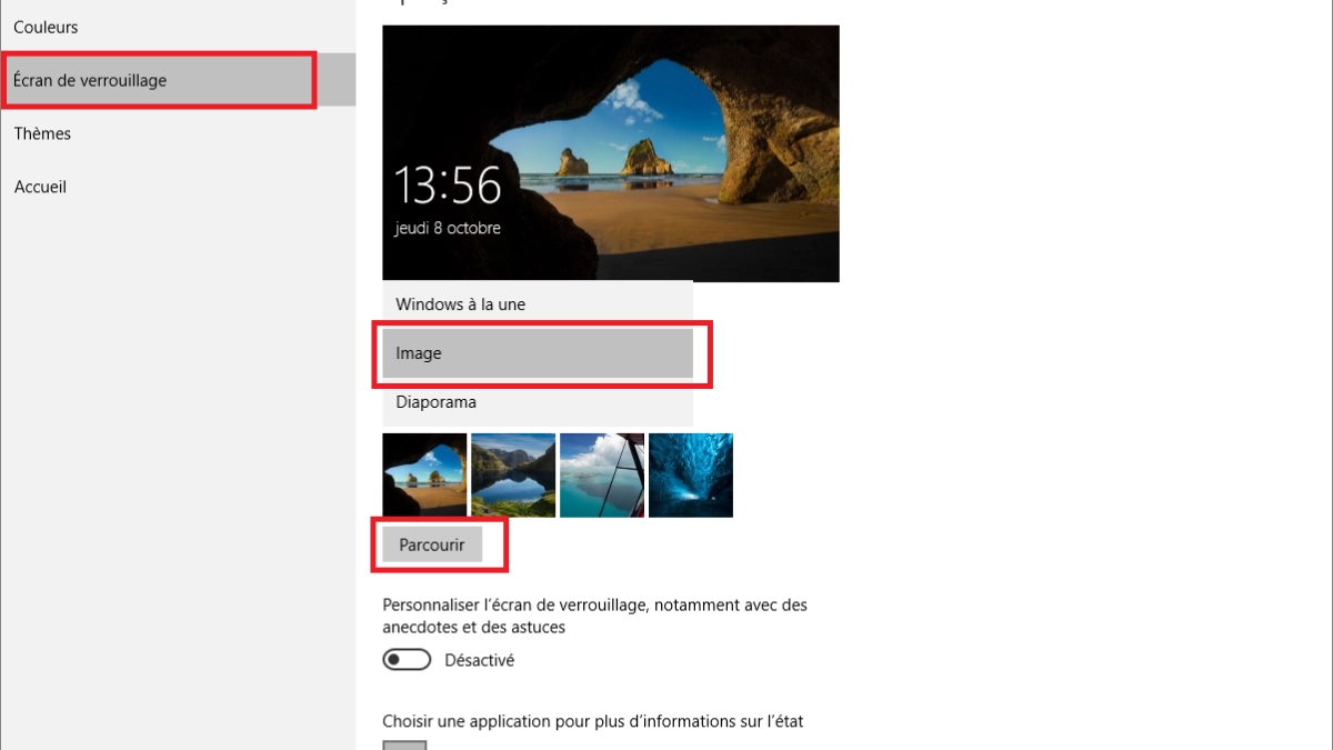 Comment changer l’image de l’écran de verrouillage ?