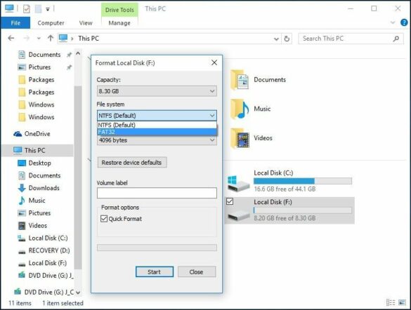 Comment convertir une clé USB NTFS en FAT32 ?