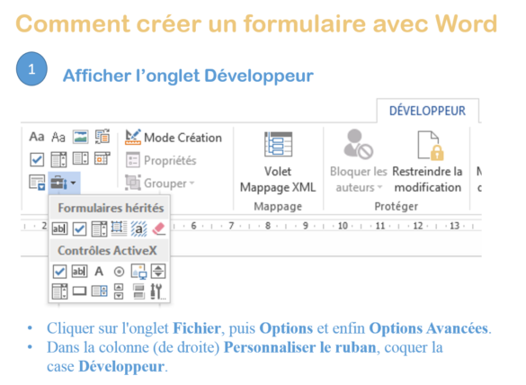 Comment créer un document Word avec des champs à remplir ?