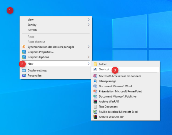 Comment créer un raccourci shutdown ?