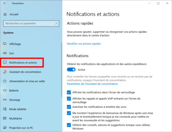 Comment démasquer les notifications ?