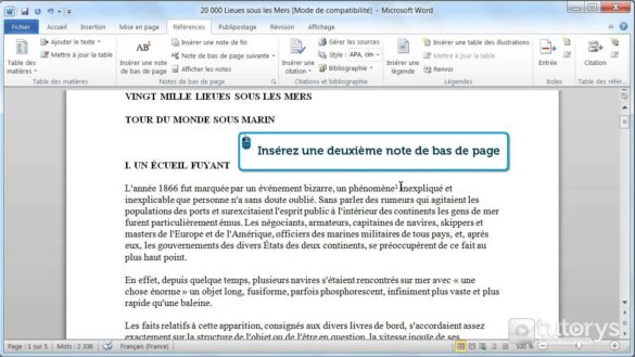 Comment déplacer une note de bas de page ?