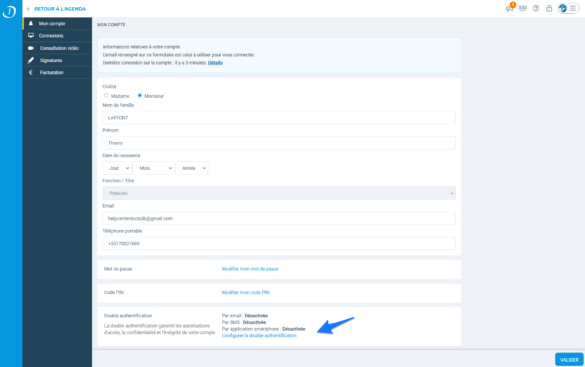 Comment desactiver la double authentification Doctolib ?