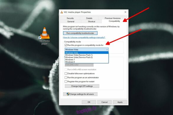Comment désactiver le mode de compatibilité Windows ?