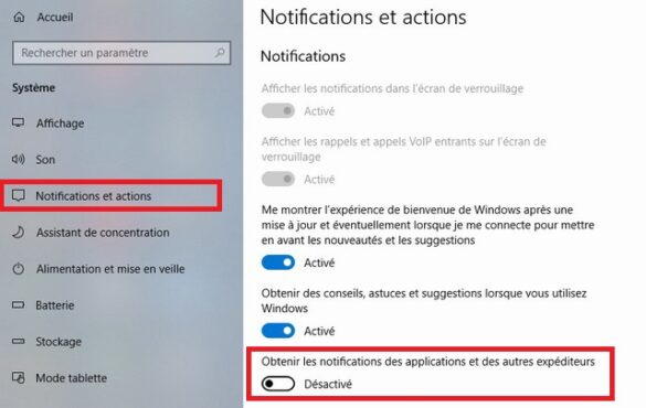 Comment desactiver les application ?