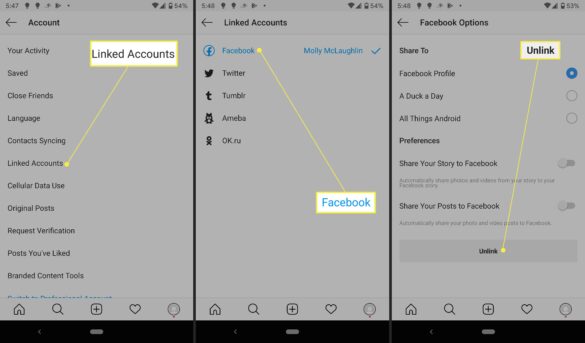 Comment dissocier compte Instagram ?