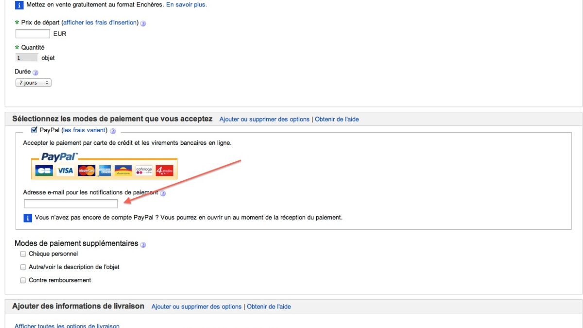 Comment donner mon adresse PayPal ?