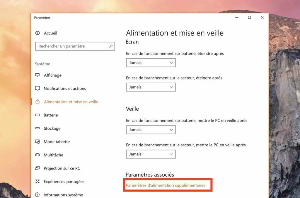 Comment enlever la mise en veille de l’ordinateur ?