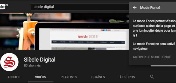 Comment enlever le mode nuit sur YouTube ?