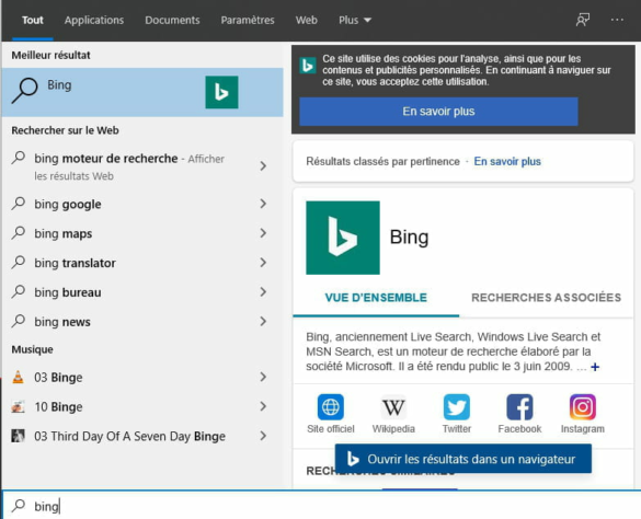 Comment faire apparaître la barre de recherche ?